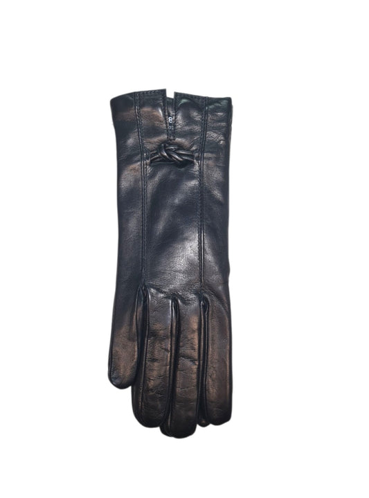 "Carmela"- Guanti donna in Pelle di Agnello con fodera in Cashmere con nodo in pelle