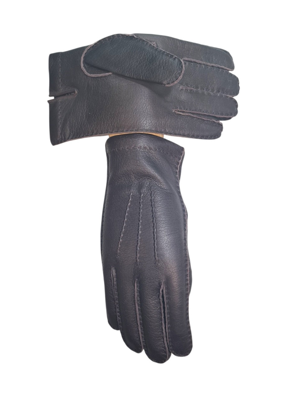 "Marco"- Guanti uomo in vera pelle di cervo foderati in cashmere