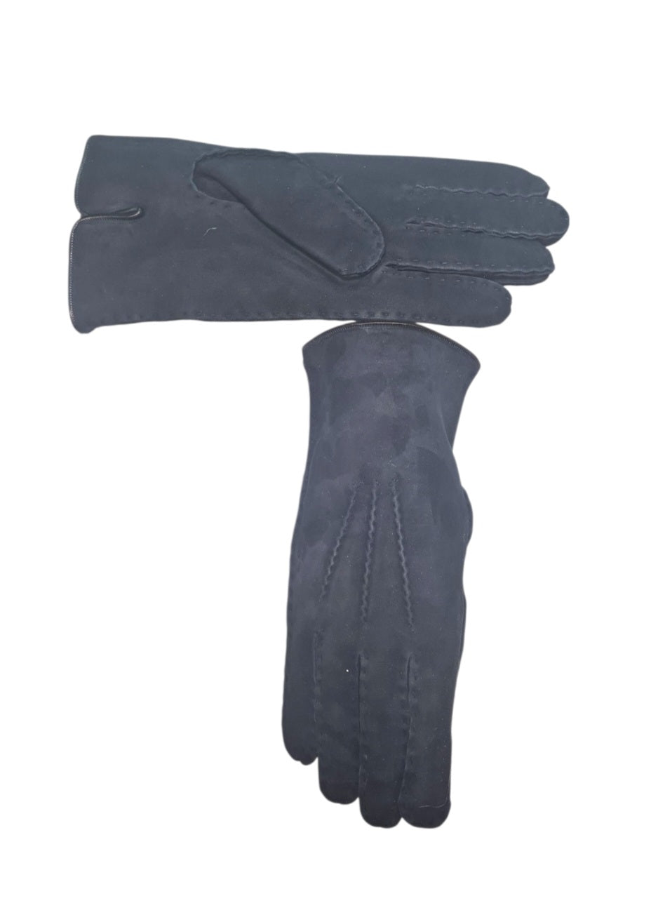 "Gianni"- Guanti Uomo in Pelle Scamosciata con Fodera in Lana Riccia