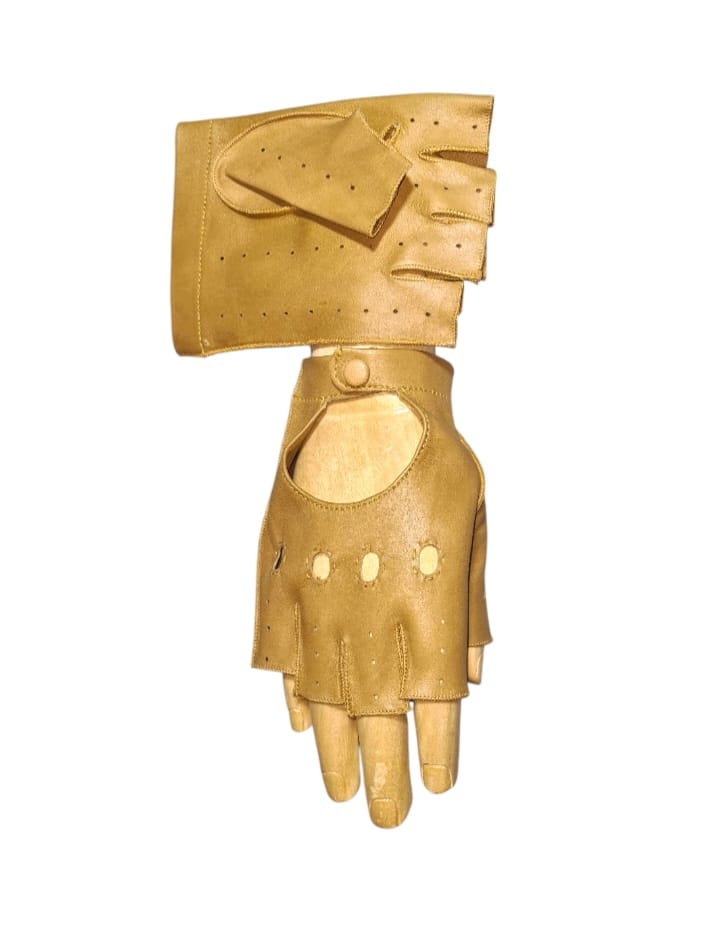 "Marcello"- Guanti in pelle uomo driver mezze dita