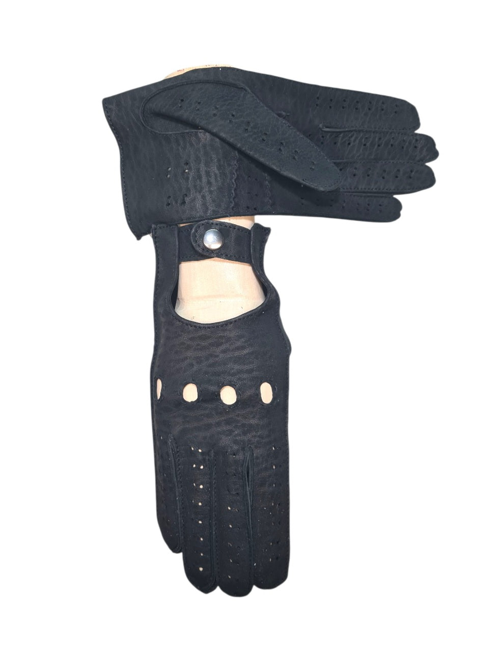 "Ludovica"- Guanti  driver donna in Pelle di Agnello scamosciata Sfoderati, Stampa Elefantino