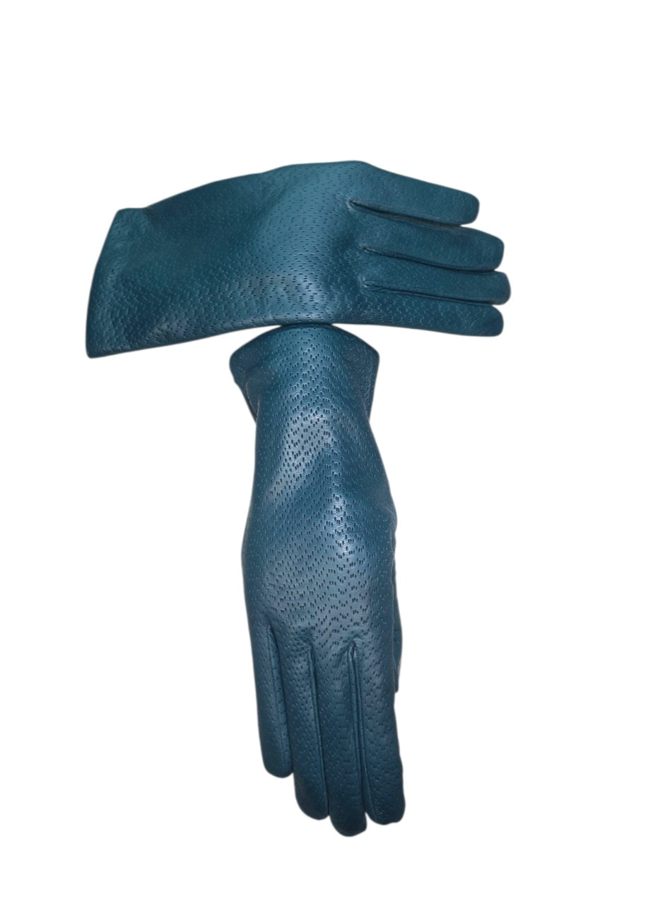 "Fiorella" - Guanti donna in pelle di agnello effetto cinghialato foderati in cashmere