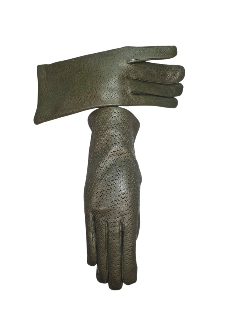 "Fiorella" - Guanti donna in pelle di agnello effetto cinghialato foderati in cashmere