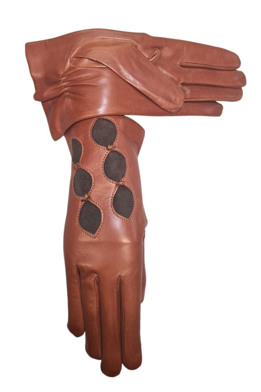 "Loredana"- Guanti donna in pelle di agnello foderati in cashmere