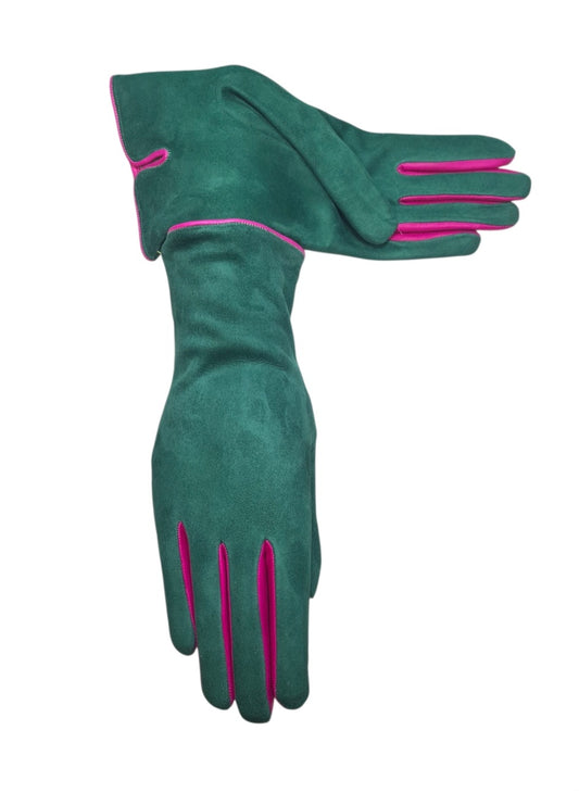 "Silvia"- Guanti in pelle scamosciata donna foderati in cashmere