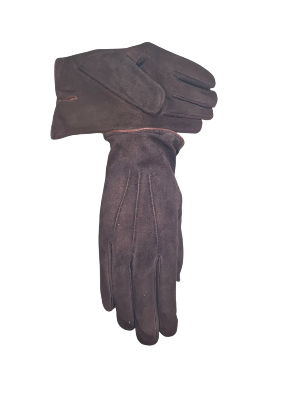 "Giulio"- Guanti uomo in pelle scamosciata foderati in cashmere