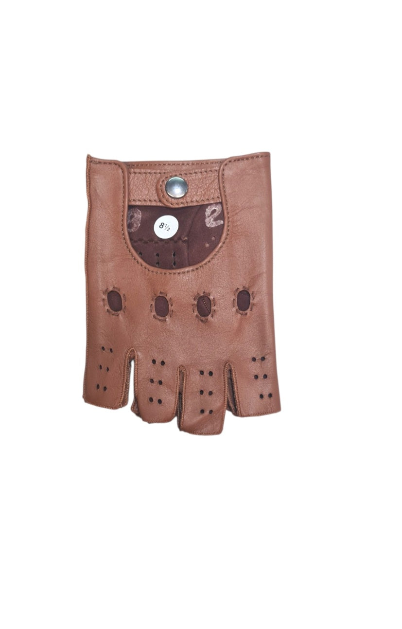 "Marcello"- Guanti in pelle uomo driver mezze dita