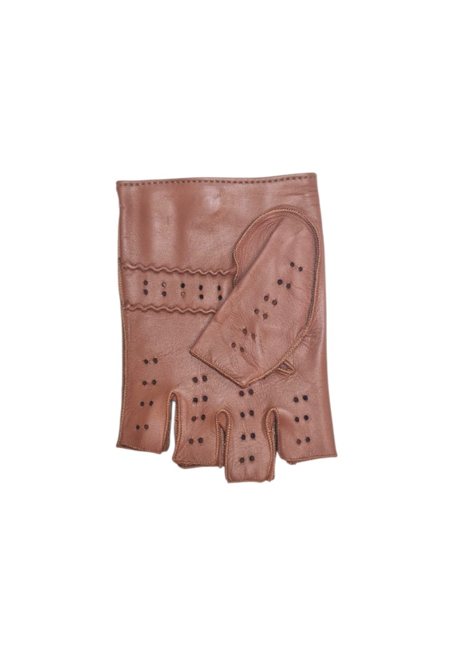 "Marcello"- Guanti in pelle uomo driver mezze dita