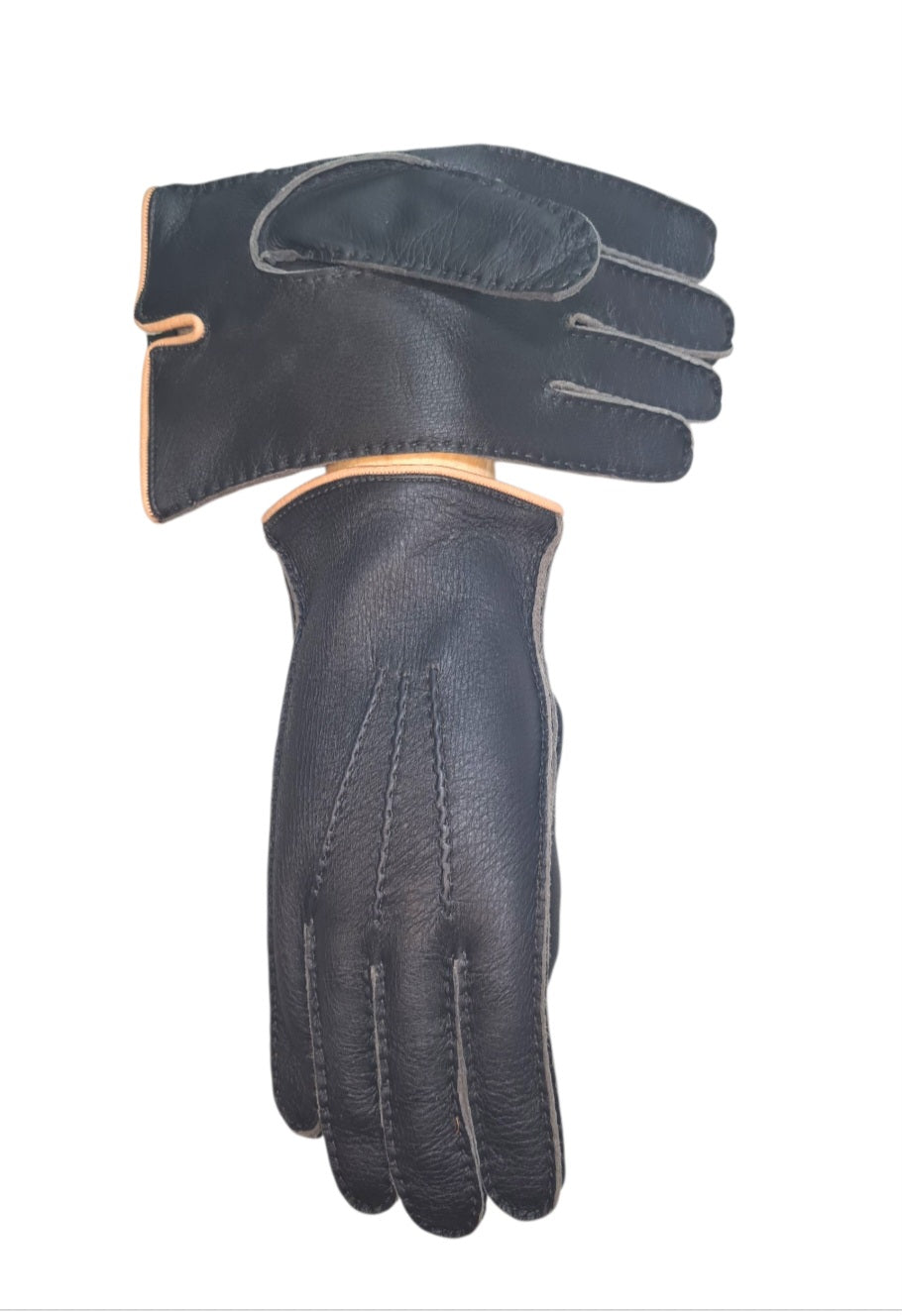 "Giorgio"- Guanti uomo in pelle di cervo foderati in cashmere