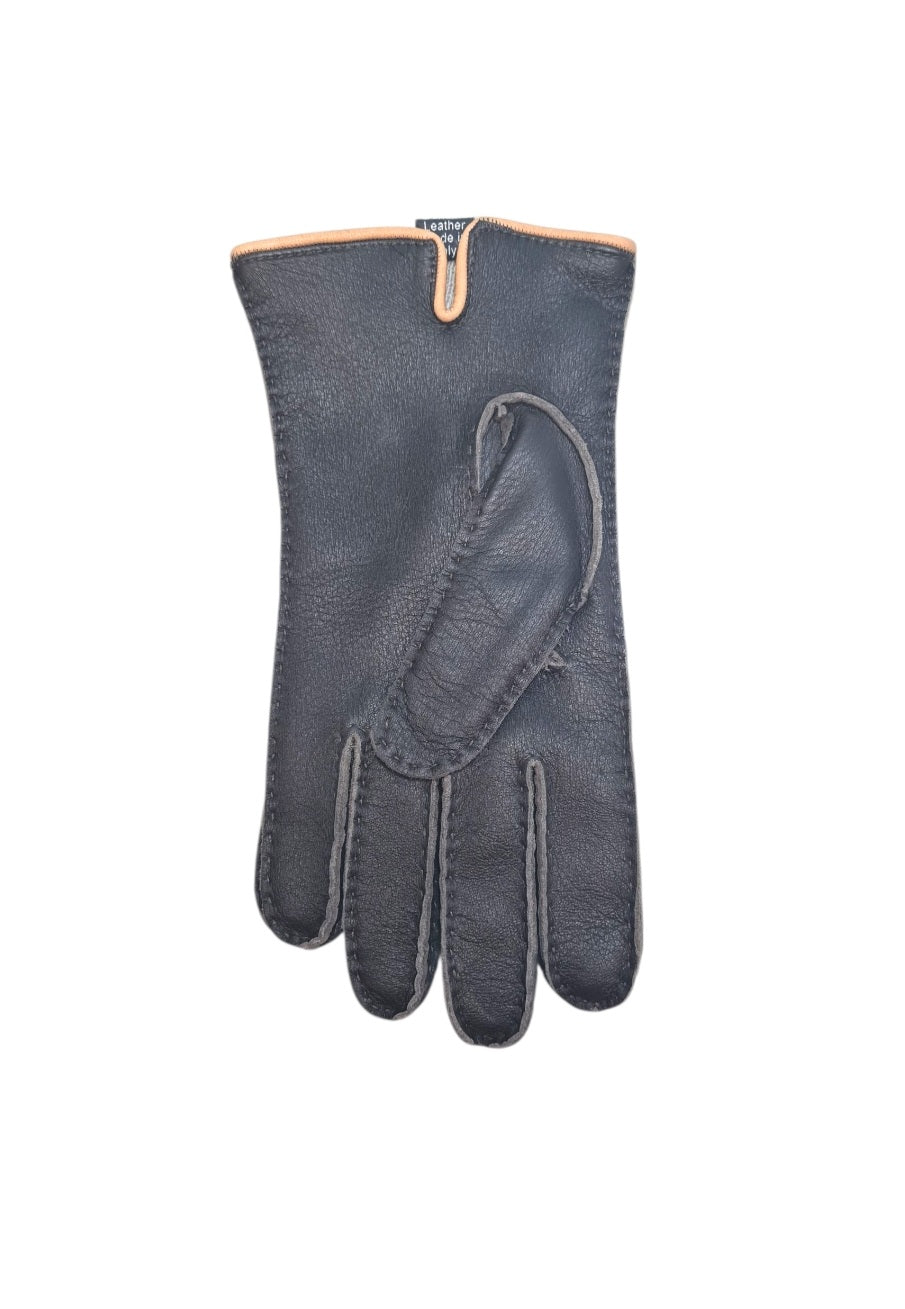 "Giorgio"- Guanti uomo in pelle di cervo foderati in cashmere