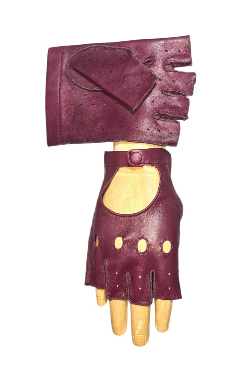 "Marcello"- Guanti in pelle uomo driver mezze dita