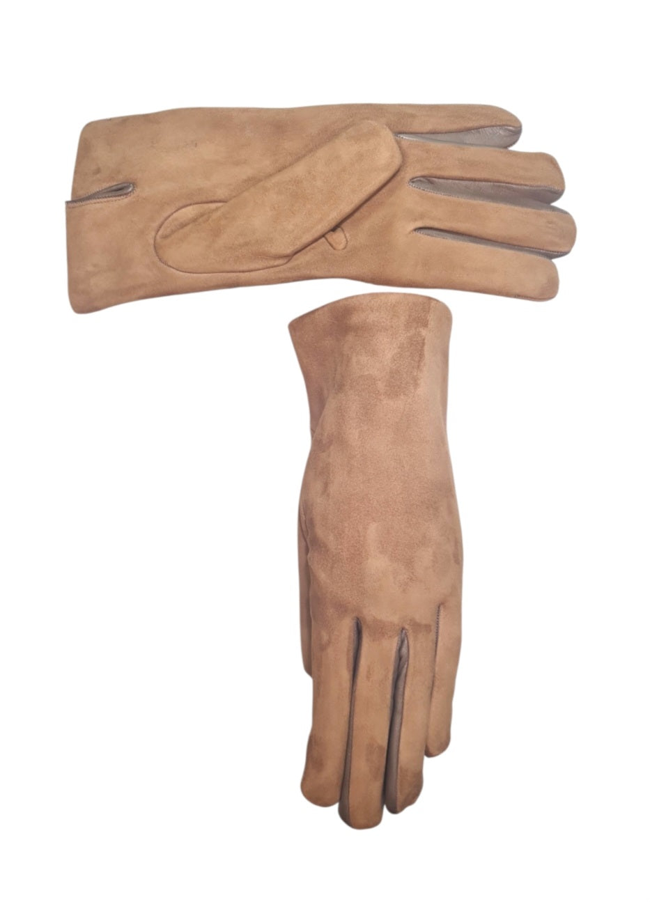 "Giuliana" - Guanti in pelle scamosciata donna foderati in cashmere