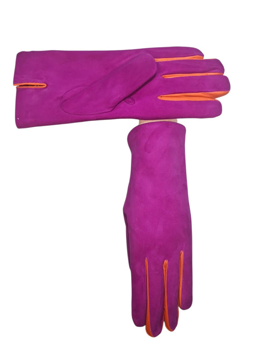 "Giuliana" - Guanti in pelle scamosciata donna foderati in cashmere